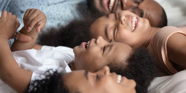 Family laughing together