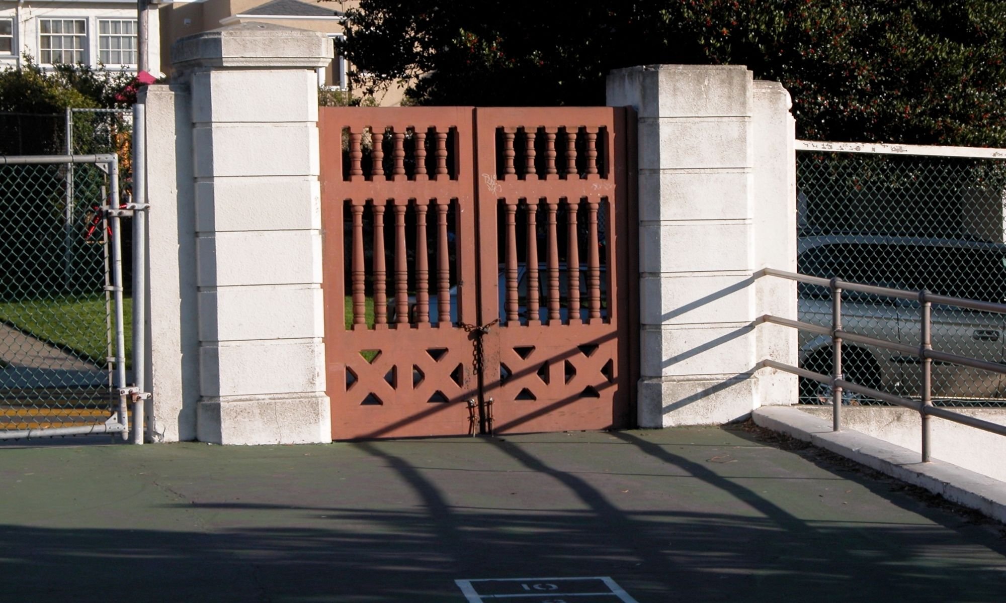 Closed gates of a nursery school 