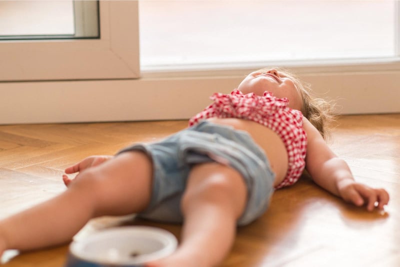 Preschool aged girl having a tantrum