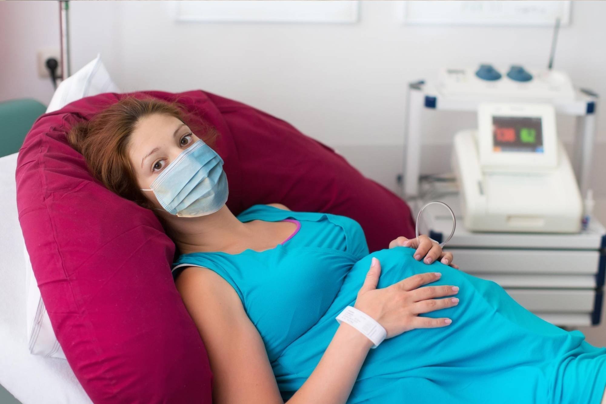 Expectant mum waiting to give birth at the hospital