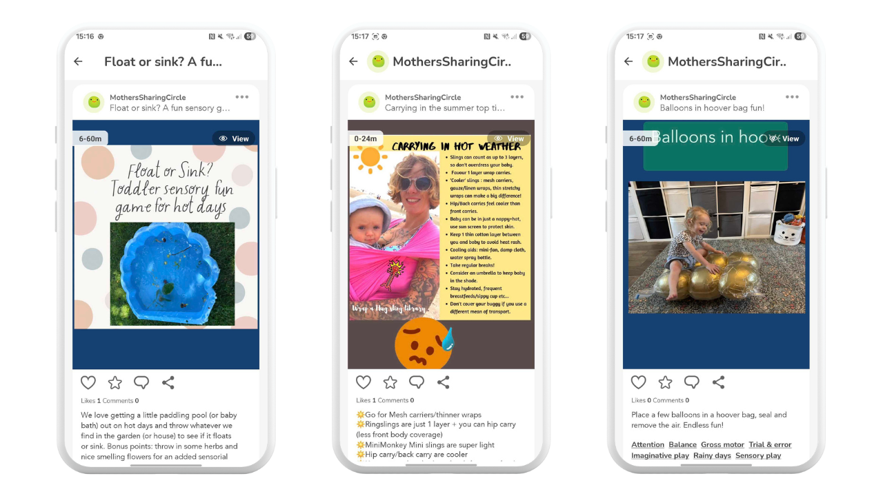 Mel Pinet Parent Meetup App Content