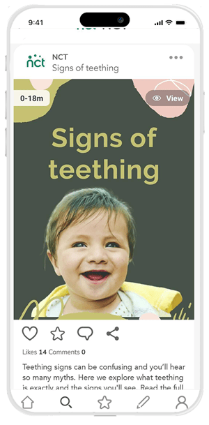 NCT Signs of teething content