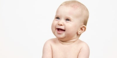 Photo of a baby smiling 