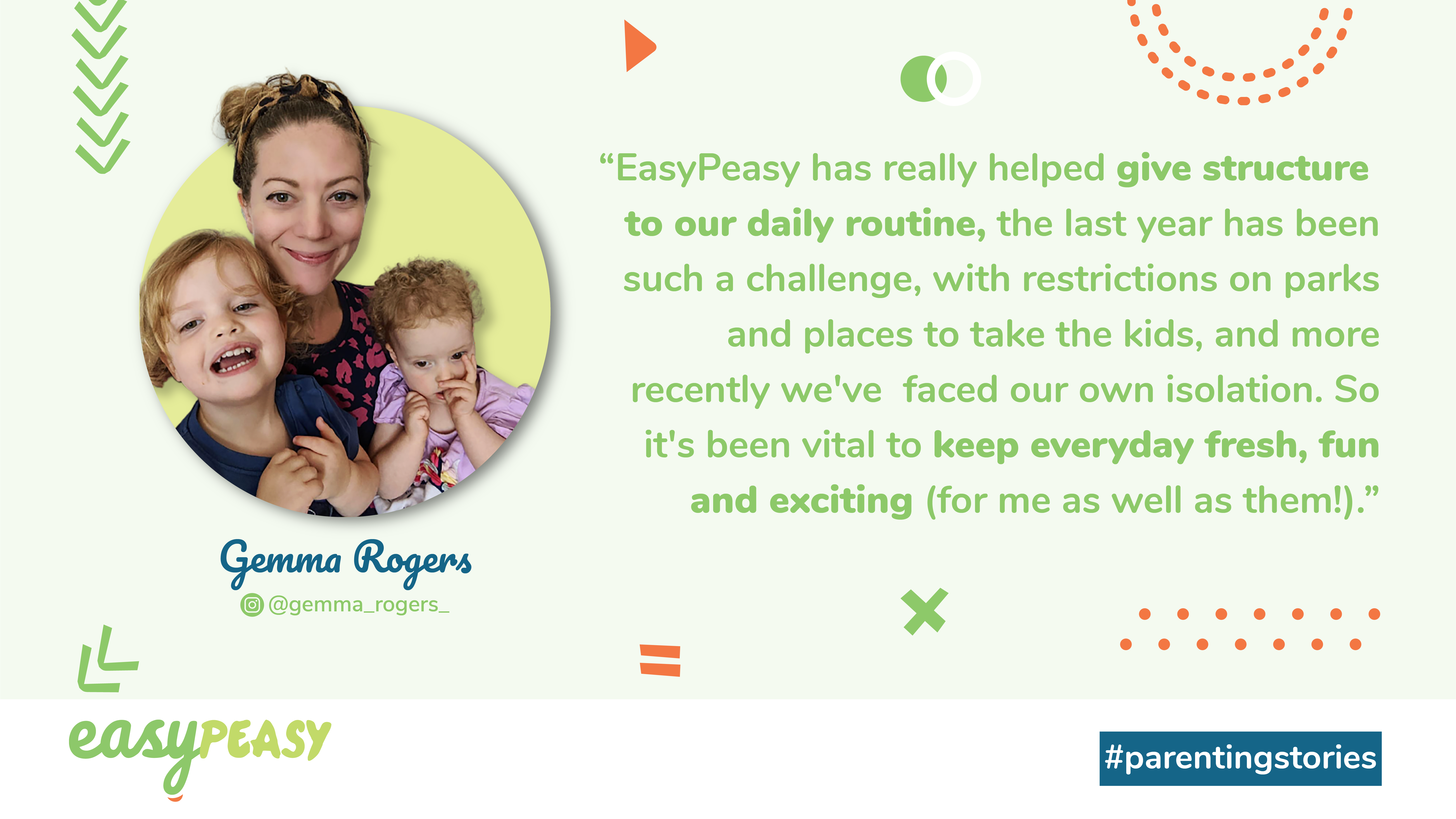 Gemma Rogers shares her EasyPeasy story with parents on Twitter  