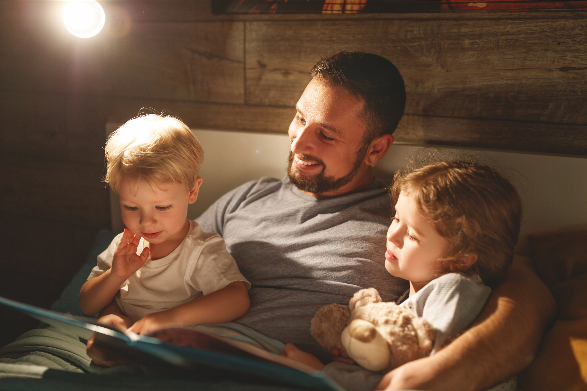 Father taking the time to talk to his children about how they feel