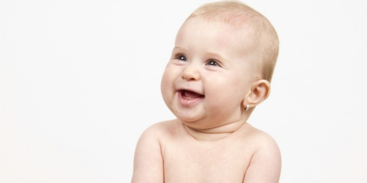 Photo of a baby smiling 